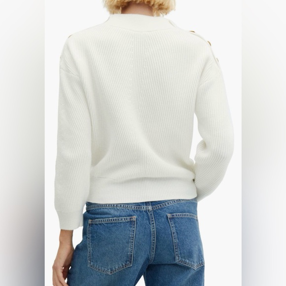 Women’s Mango Embellished Button Sweater Size Medium - Picture 2 of 7